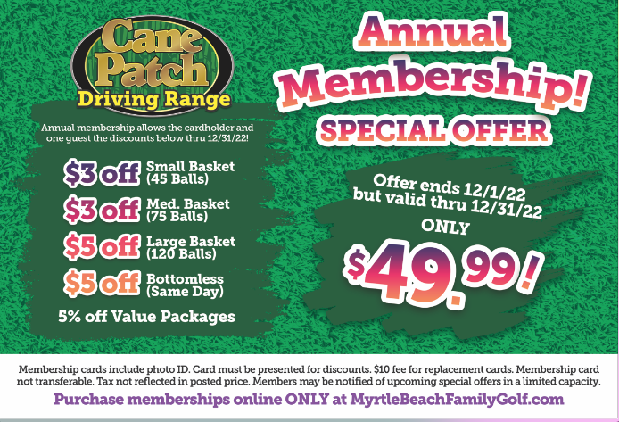 Cane Patch Driving Range Annual Membership